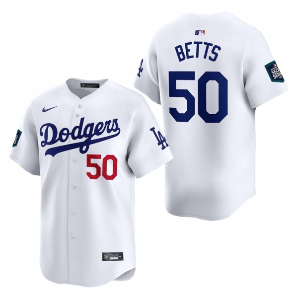 Men's Los Angeles Dodgers Mookie Betts White 2024 MLB World Tour Seoul Series Home Limited Player Jersey