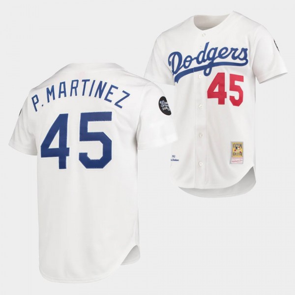 Los Angeles Dodgers Pedro Martinez White 1993 Cooperstown Collection Authentic Jersey