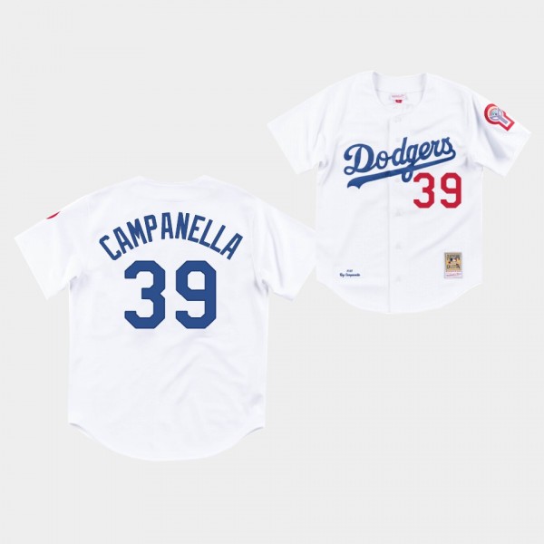 Los Angeles Dodgers Roy Campanella White 1981 Auth...