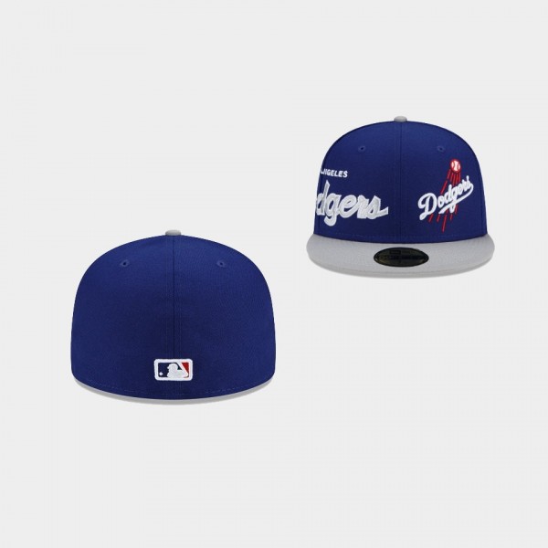 Los Angeles Dodgers Double Logo 59FIFTY Fitted Hat Royal