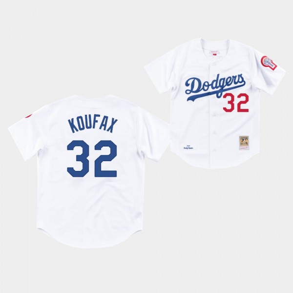 Los Angeles Dodgers Sandy Koufax White 1981 Authentic Home Jersey