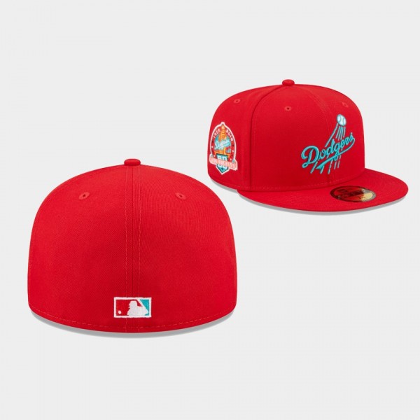 Los Angeles Dodgers Undervisor 59FIFTY 60th Anniversary Men's Hat - Scarlet