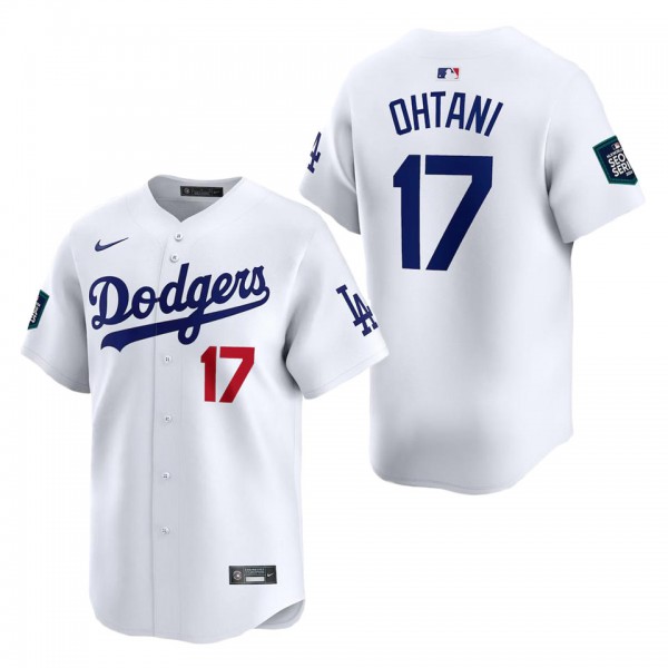 Men's Los Angeles Dodgers Shohei Ohtani White 2024 MLB World Tour Seoul Series Home Limited Player Jersey