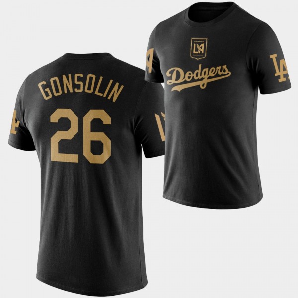 Tony Gonsolin Los Angeles Dodgers Black LAFC Night T-Shirt