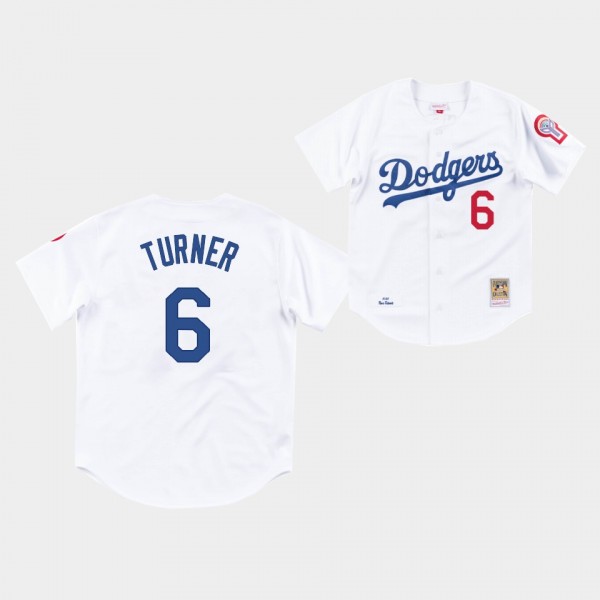 Los Angeles Dodgers Trea Turner White 1981 Authentic Home Jersey