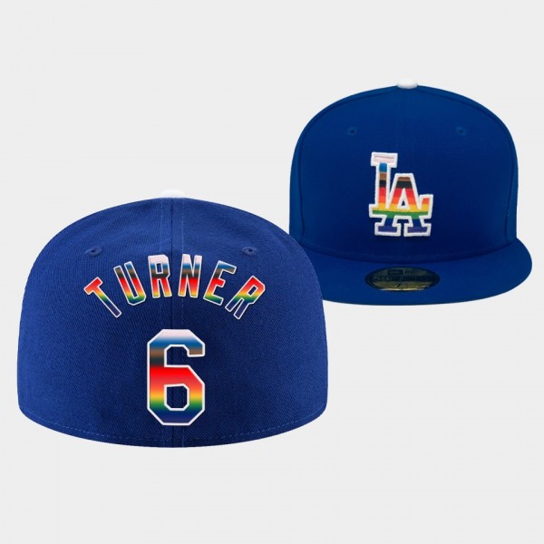 Trea Turner Los Angeles Dodgers Pride On-Field Hat...