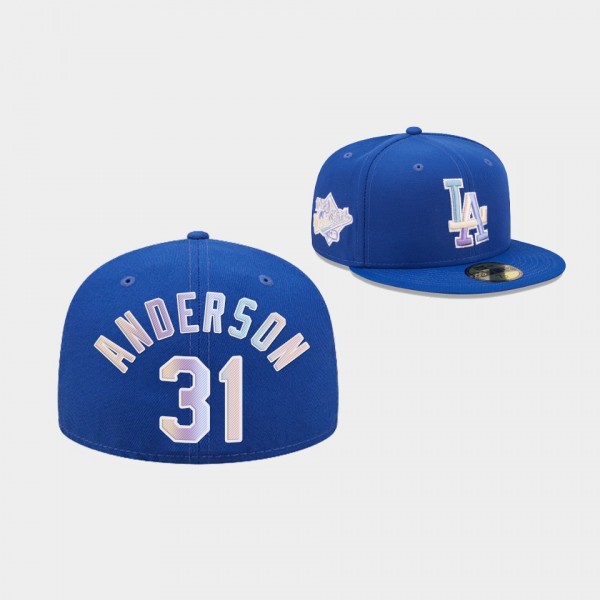 #31 Tyler Anderson Los Angeles Dodgers Royal 59FIFTY Fitted Nightbreak Hat
