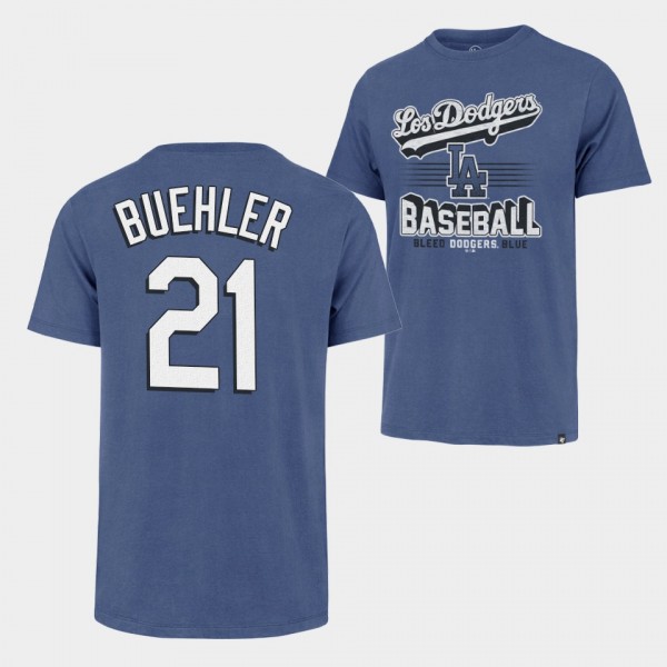 LA Dodgers Walker Buehler Blue City Connect Elements Franklin T-Shirt