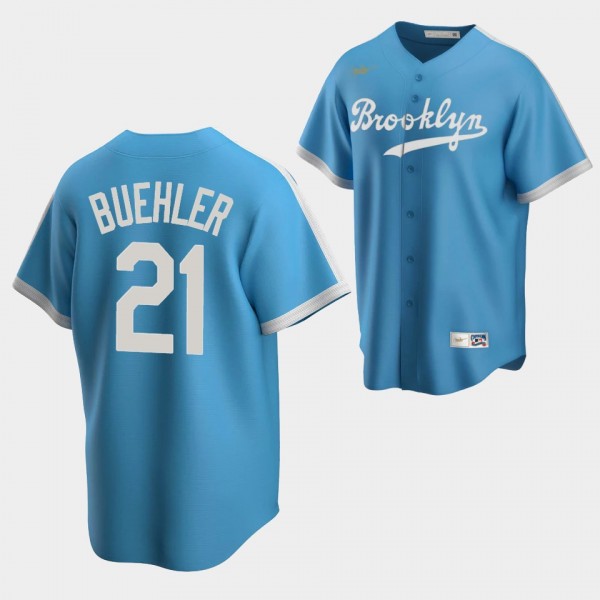 Brooklyn Dodgers Walker Buehler #21 Cooperstown Collection Blue Jersey