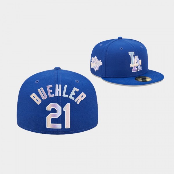 #21 Walker Buehler Los Angeles Dodgers Royal 59FIFTY Fitted Nightbreak Hat