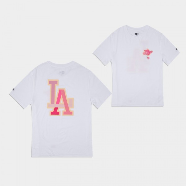 Los Angeles Dodgers White Blossoms T-Shirt