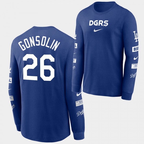 LA Dodgers Double Header Blue Tony Gonsolin #26 Lo...