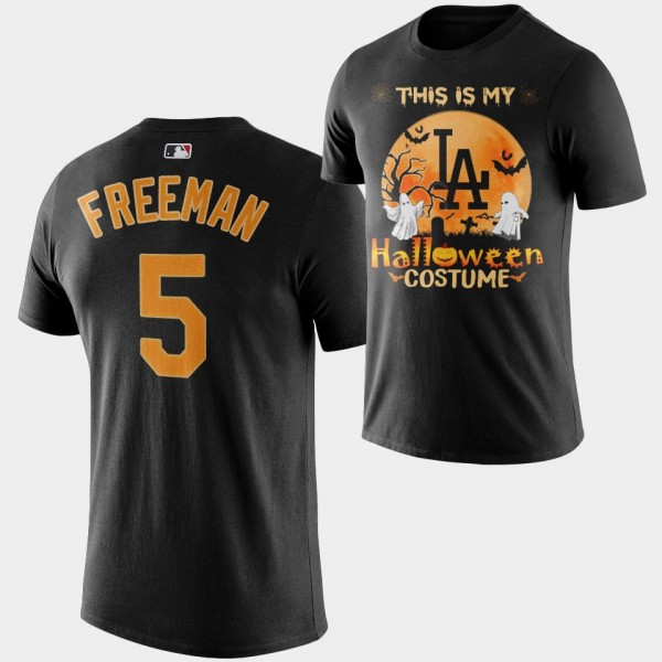 Freddie Freeman Los Angeles Dodgers Unisex Black 2022 Halloween Pumpkin Costume T-Shirt