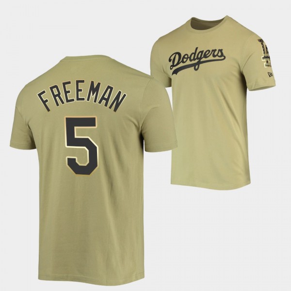 Freddie Freeman Los Angeles Dodgers Armed Forces Brushed Olive T-Shirt
