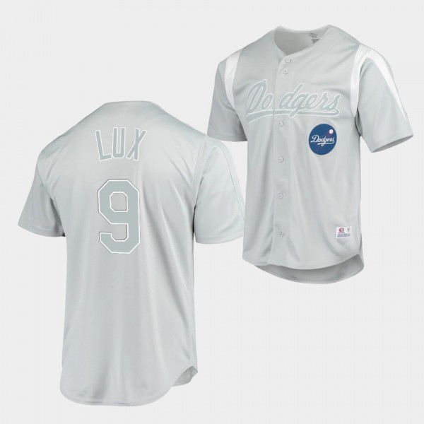 LA Dodgers Gavin Lux #9 Gray Stitches Chase Jersey