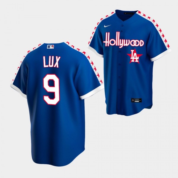 LA Dodgers Gavin Lux #9 Royal Special Edition City Connect jersey