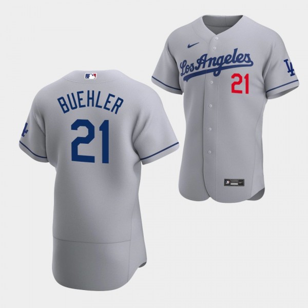 Los Angeles Dodgers Walker Buehler Authentic Jersey Road Gray