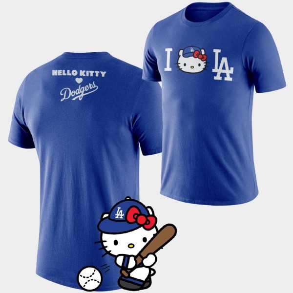 Hello Kitty Night Los Angeles Dodgers T-Shirt - Royal