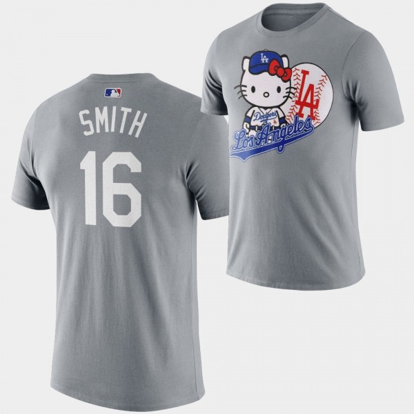 Will Smith #16 Hello Kitty Night Los Angeles Dodgers T-Shirt - Gray