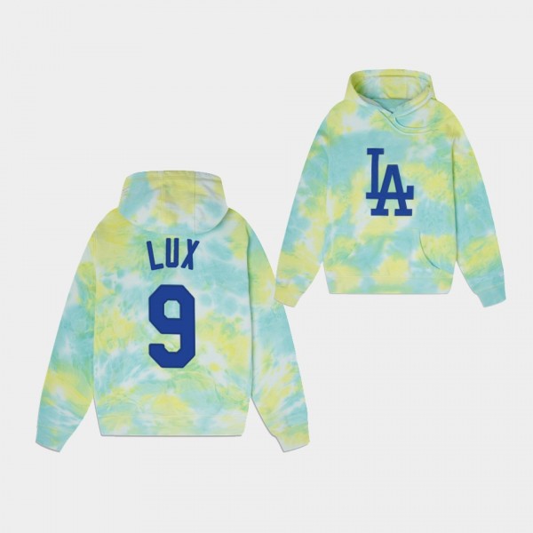 #9 Gavin Lux Los Angeles Dodgers Ice Dye Cold Drip...