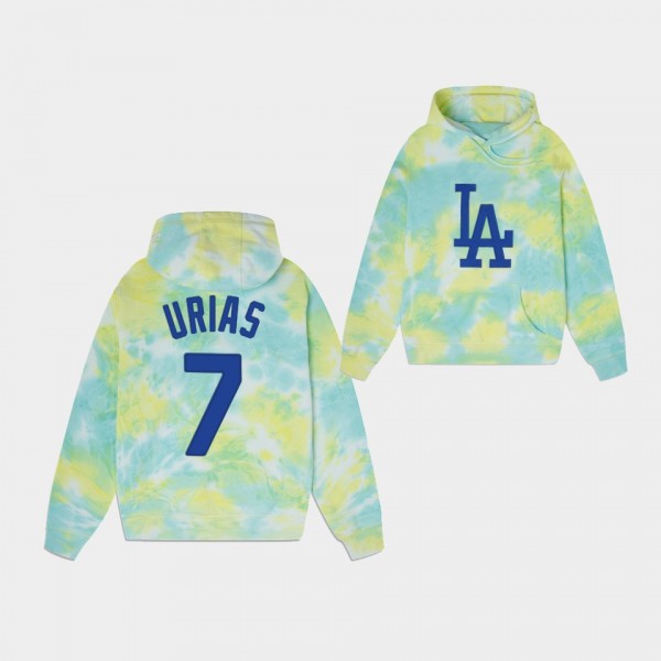 #7 Julio Urias Los Angeles Dodgers Ice Dye Cold Drip Mixed Color Hoodie