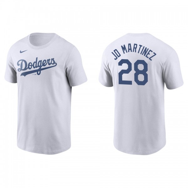 J.D. Martinez Men's Los Angeles Dodgers Cody Bellinger Nike White Name & Number T-Shirt