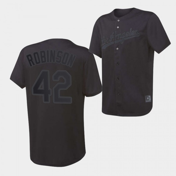 LA Dodgers Jackie Robinson #42 Black Replica Triple Black Jersey