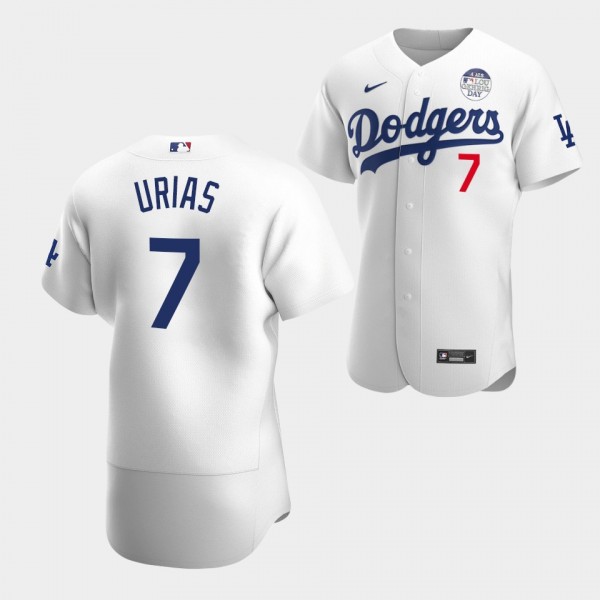 Los Angeles Dodgers White #7 Julio Urias Lou Gehri...