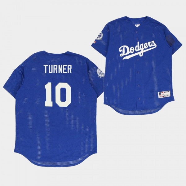 LA Dodgers Justin Turner Vintage Royal #10 Mesh Jersey