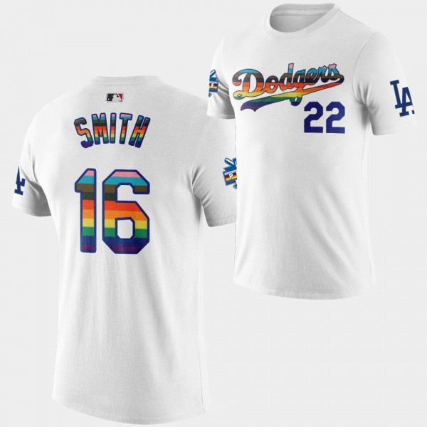 LGBTQ 2022 Pride Night Los Angeles Dodgers Will Smith White T-Shirt