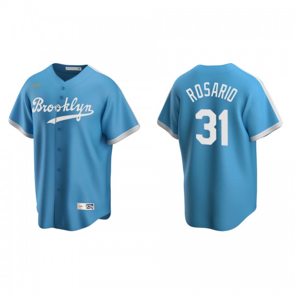 Men's Los Angeles Dodgers Amed Rosario Light Blue Cooperstown Collection Alternate Jersey