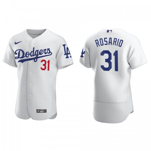 Men's Los Angeles Dodgers Amed Rosario White Authe...