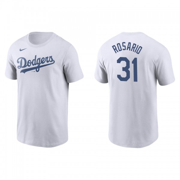 Men's Los Angeles Dodgers Amed Rosario White Name Number T-Shirt