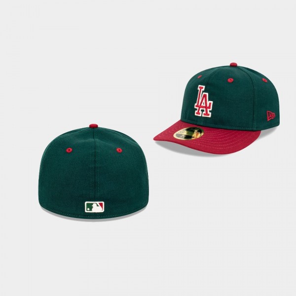 Los Angeles Dodgers Low Profile Dark Green Cardinal Retro Crown Hat