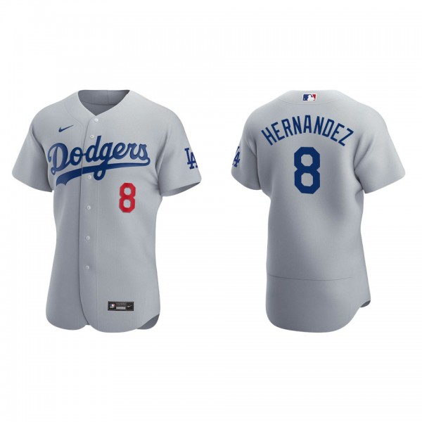 Men's Los Angeles Dodgers Enrique Hernandez Gray Authentic Alternate Jersey