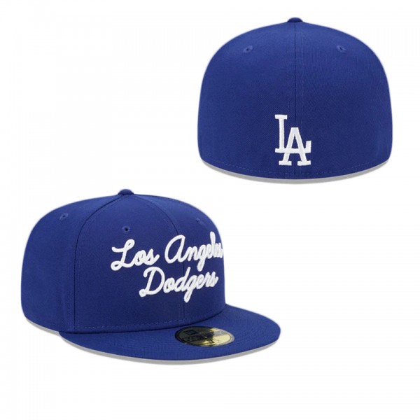 Los Angeles Dodgers Fairway Script 59FIFTY Fitted ...