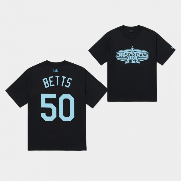2022 MLB All-Star Game Los Angeles Dodgers Black #50 Mookie Betts Overfit T-Shirt