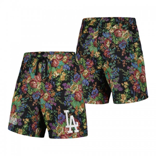 Men's Los Angeles Dodgers PLEASURES Black Floral Shorts
