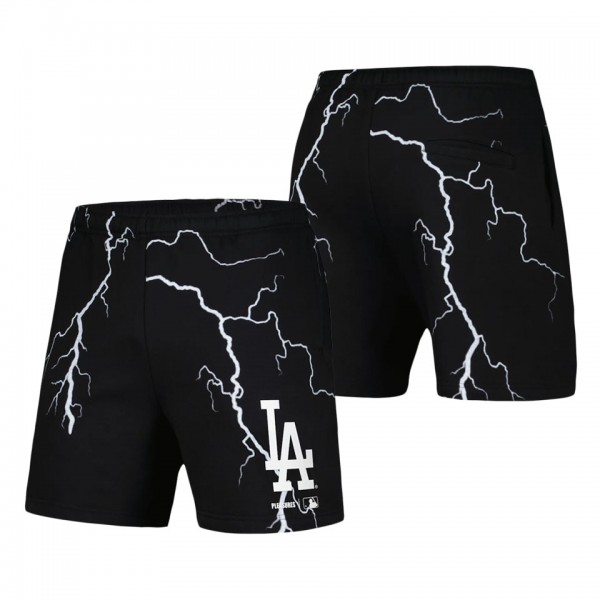 Men's Los Angeles Dodgers PLEASURES Black Lightning Shorts