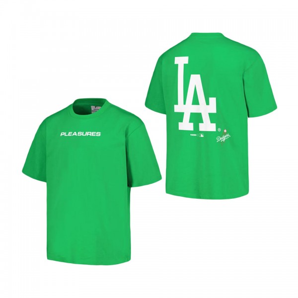 Men's Los Angeles Dodgers PLEASURES Green Ballpark T-Shirt
