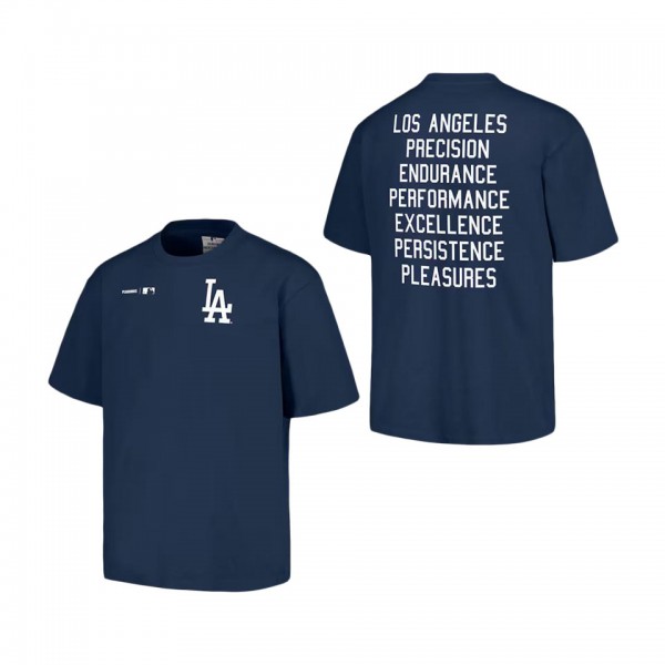 Men's Los Angeles Dodgers PLEASURES Navy Precision T-Shirt