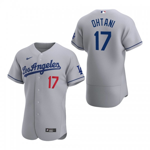 Men's Los Angeles Dodgers Shohei Ohtani Gray Authe...
