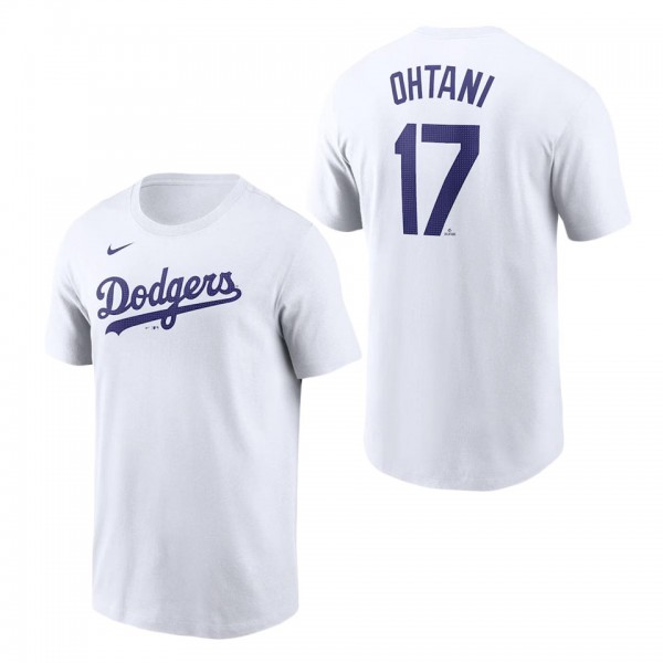 Men's Los Angeles Dodgers Shohei Ohtani White 2024 Fuse Name & Number T-Shirt