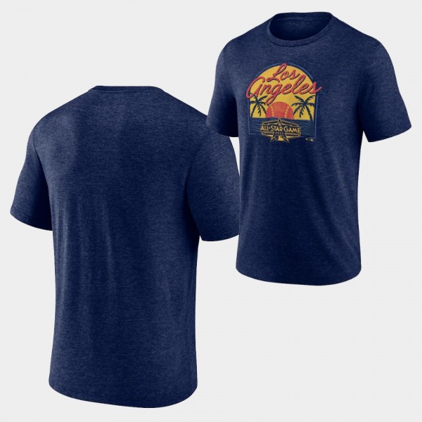 2022 MLB All-Star Game Los Angeles Dodgers Navy # Vintage Sunset T-Shirt