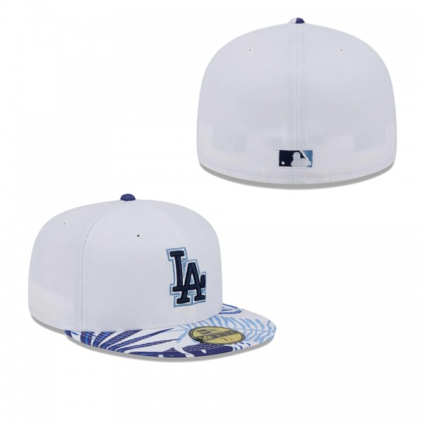 Men's Los Angeles Dodgers White Royal Flamingo 59FIFTY Fitted Hat
