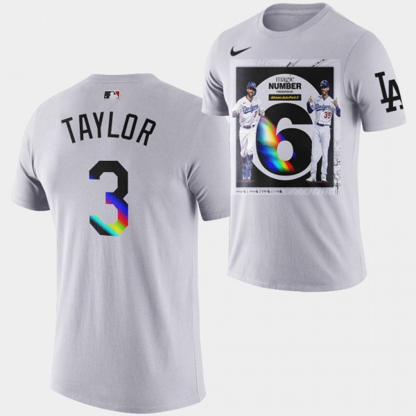 Chris Taylor #3 Magic Number Los Angeles Dodgers T...