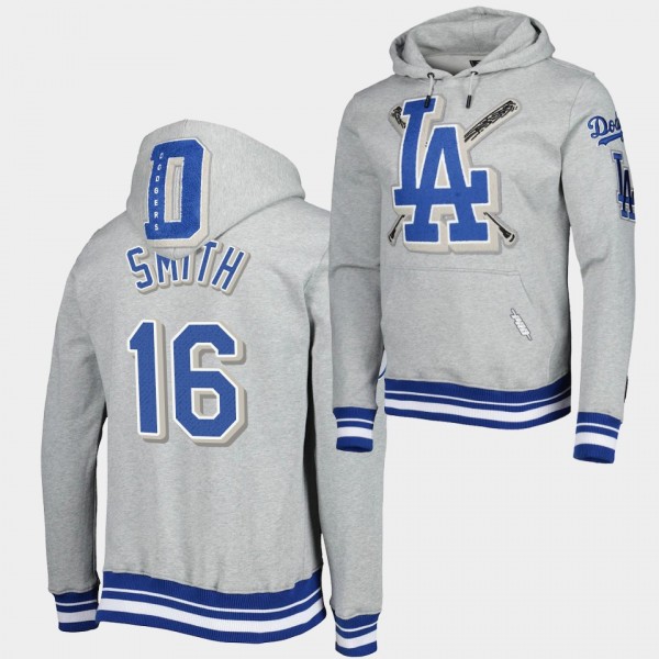 Will Smith #16 Los Angeles Dodgers Gray Mash Up Hoodie Pullover
