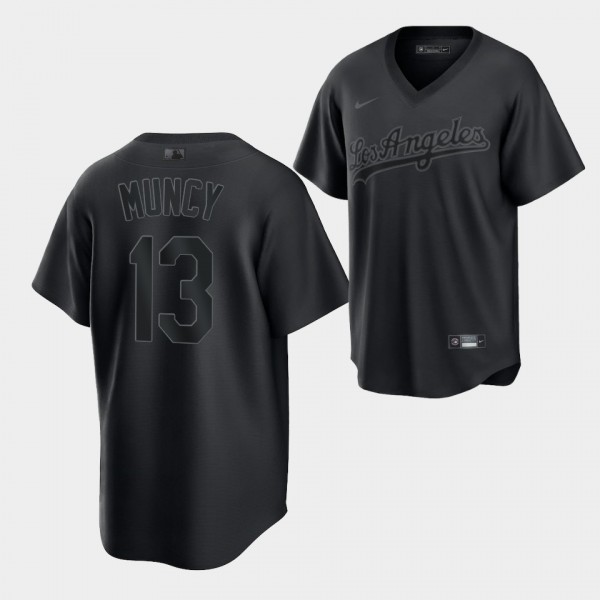 LA Dodgers Max Muncy Pitch Black Black #13 Replica Jersey
