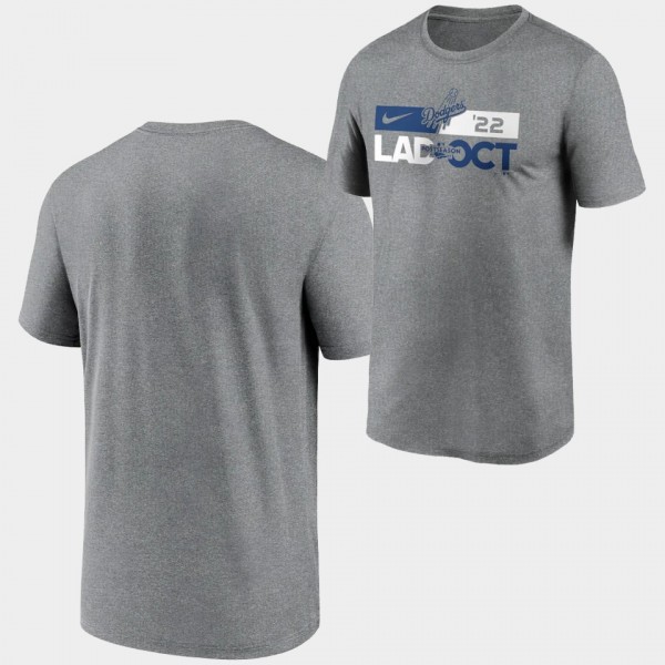 Men's LA Dodgers 2022 Postseason # Charcoal T-Shirt