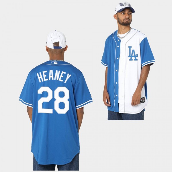 Los Angeles Dodgers Duo Colour #28 Andrew Heaney White Blue Jersey Replica